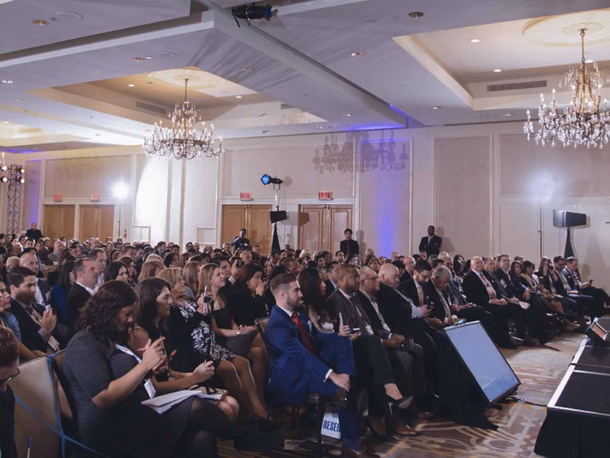 Candid view of a professional real estate event